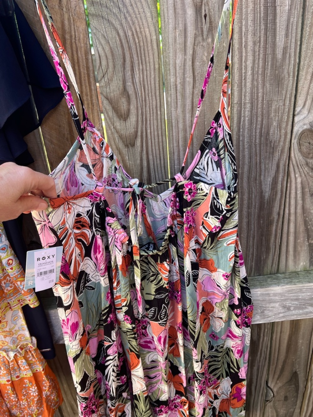 👗Roxy Black Summer fling Floral spaghetti straps dress. - Picture 11 of 12